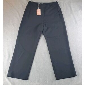 Quince Pants Womens Large Black Ankle Stretch Office Work Business 30X25.5 New